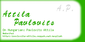 attila pavlovits business card
